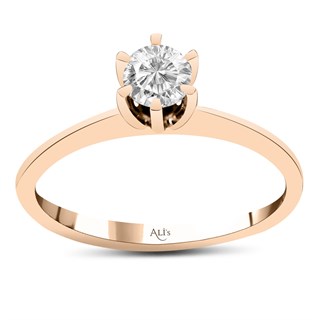 0.30 Karat GIA Sertifikalı Rose Altı Tırnak Pırlanta Tektaş Yüzük D Renk