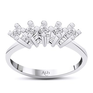 0.30 Karat Pırlanta Beştaş Yüzük D Renk