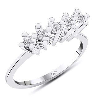 0.30 Karat Pırlanta Beştaş Yüzük F Renk