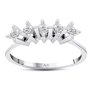 0.35 Karat Pırlanta Beştaş Yüzük E Renk