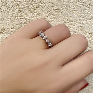 0.35 Karat Pırlanta Beştaş Yüzük F Renk