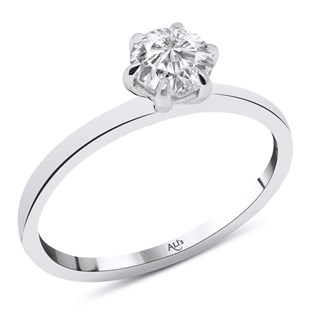 0.40 Karat GIA Sertifikalı Altı Tırnak Pırlanta Tektaş Yüzük E Renk