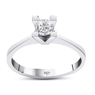 0.40 Karat Gia Sertifikalı Pırlanta  D Renk Tektaş Yüzük