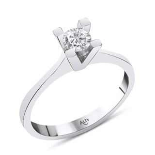 0.40 Karat Gia Sertifikalı Pırlanta  D Renk Tektaş Yüzük