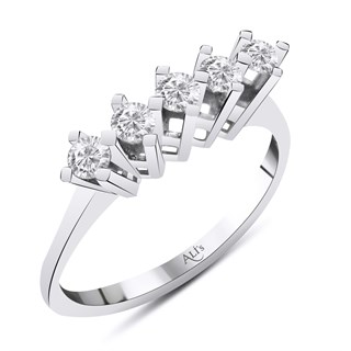 0.40 Karat Pırlanta Beştaş Yüzük F Renk