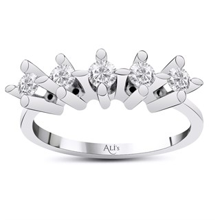 0.45 Karat Pırlanta Beştaş Yüzük D Renk