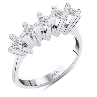 0.45 Karat Pırlanta Beştaş Yüzük E Renk