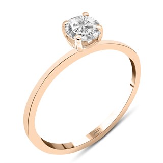 0.50 Karat Gia Sertifikalı Pırlanta Tektaş Rose Yüzük D Renk