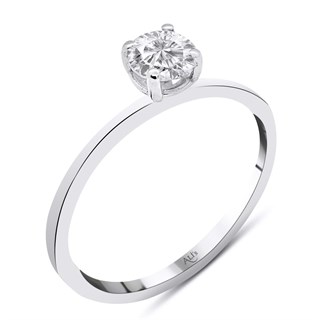 0.50 Karat Gia Sertifikalı Pırlanta Tektaş Beyaz Yüzük F Renk