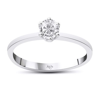 0.50 Karat Gia Sertifikalı Tektaş Beyaz Pırlanta Yüzük F Renk