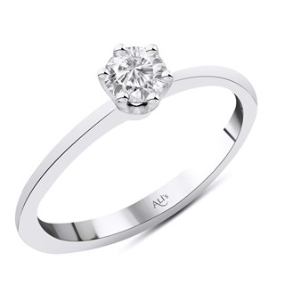 0.50 Karat Gia Sertifikalı Tektaş Beyaz Pırlanta Yüzük E Renk