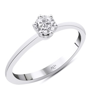 0.50 Karat Gia Sertifikalı Tektaş Beyaz Pırlanta Yüzük D Renk