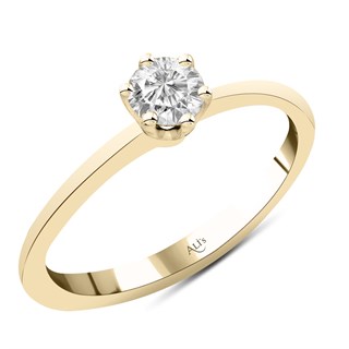 0.50 Karat Gia Sertifikalı Tektaş Sarı Pırlanta Yüzük D Renk