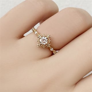 0.50 Karat Gia Sertifikalı Vintage Tasarım Pırlanta Yüzük D Renk