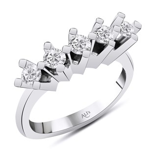 0.55 Karat Pırlanta Beştaş Yüzük E Renk