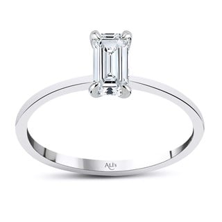 0.60 Karat Gia Sertifikalı Beyaz Pırlanta Emerald Yüzük D Renk