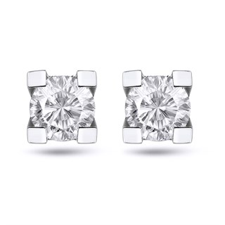 0.80 Karat Gia Sertifikalı Pırlanta Tektaş Küpe 14 Ayar