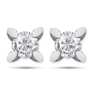 0.70 Karat Gia Sertifikalı Tektaş Pırlanta Küpe 14 Ayar