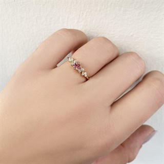 0.60 Karat Vintage Pırlanta Morganite Yüzük 