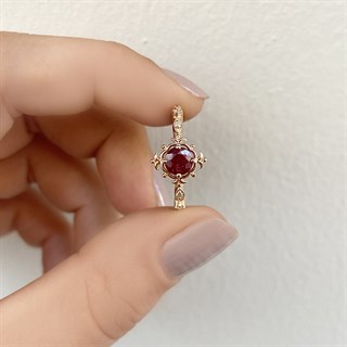 0.60 Karat Vintage Pırlanta Yakut Yüzük 