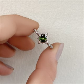 0.60 Karat Vintage Pırlanta Zümrüt Yüzük 