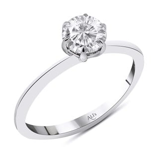 0.70 Karat Gia Sertifikalı Beyaz Altı Tırnak Pırlanta Yüzük E Renk