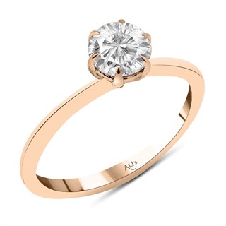 0.70 Karat Gia Sertifikalı Rose Altı Tırnak Pırlanta Yüzük F Renk
