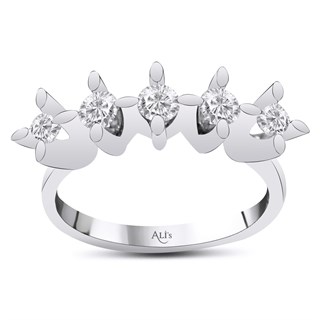 0.75 Karat Pırlanta Beştaş Yüzük E Renk