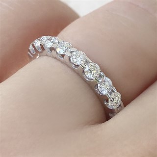 0.85 Karat Pırlanta Yarım Tur Yüzük 14K