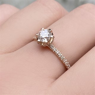 0.90 Karat GIA Sertifikalı Tasarım Pırlanta Yüzük D Renk