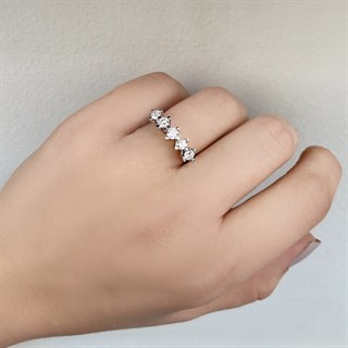 1.20 Karat Pırlanta Beştaş Yüzük D Renk