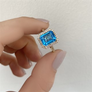 2.80 Karat Vintage Pırlanta Aquamarine Yüzük 