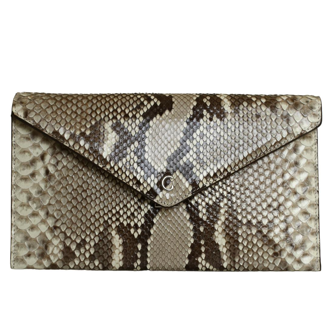 Bej Python Deri Kadın El Çanta