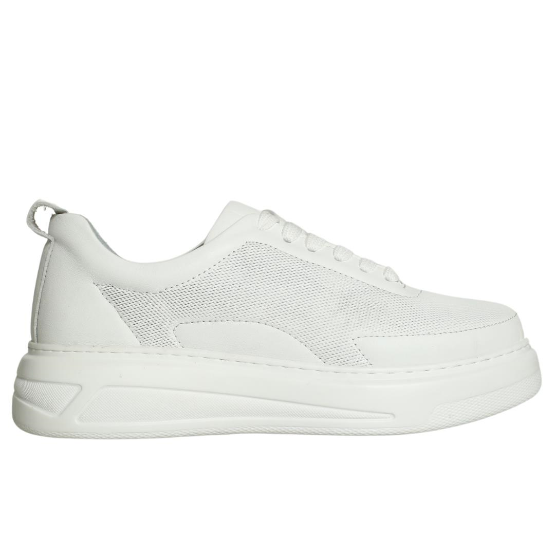 Beyaz Kadın Bağcıklı Sneaker