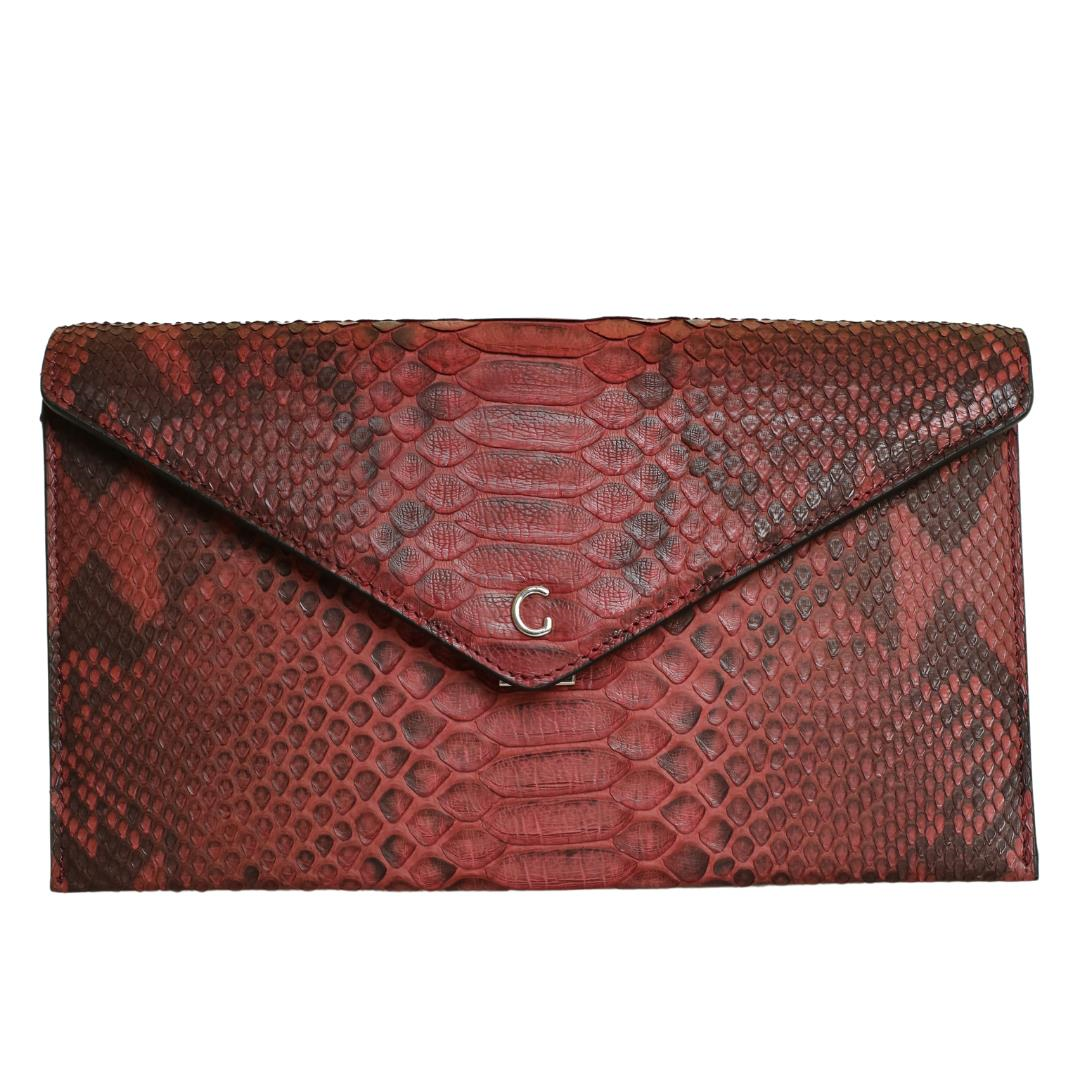 Bordo Python Deri Kadın El Çanta