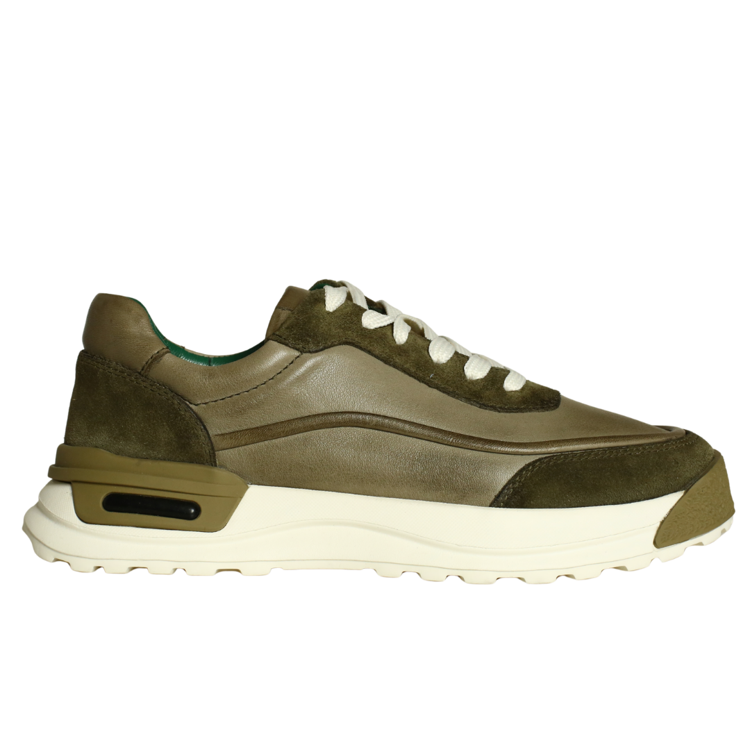 Haki Deri Erkek Sneaker