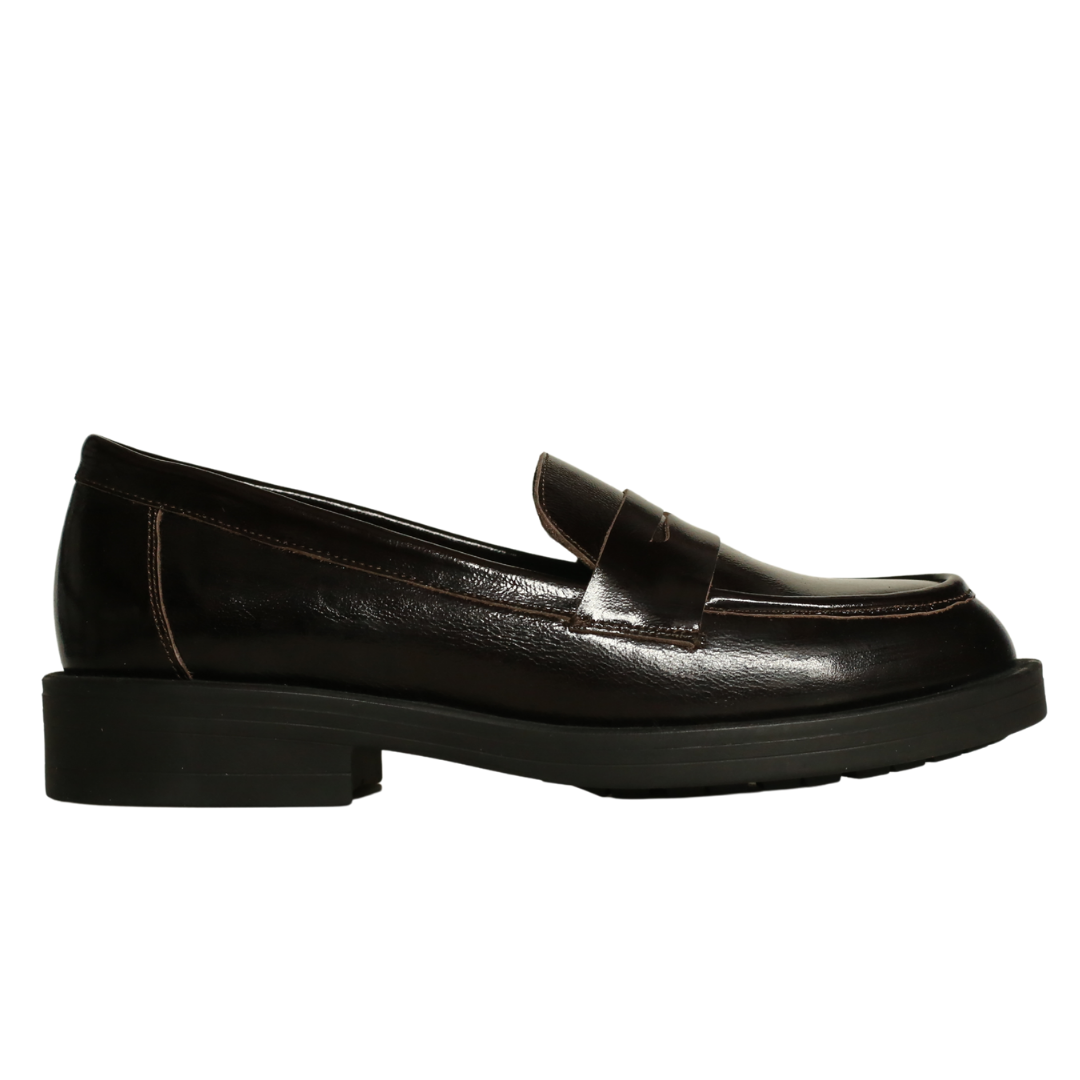 Kahve Rugan Kadın Loafer