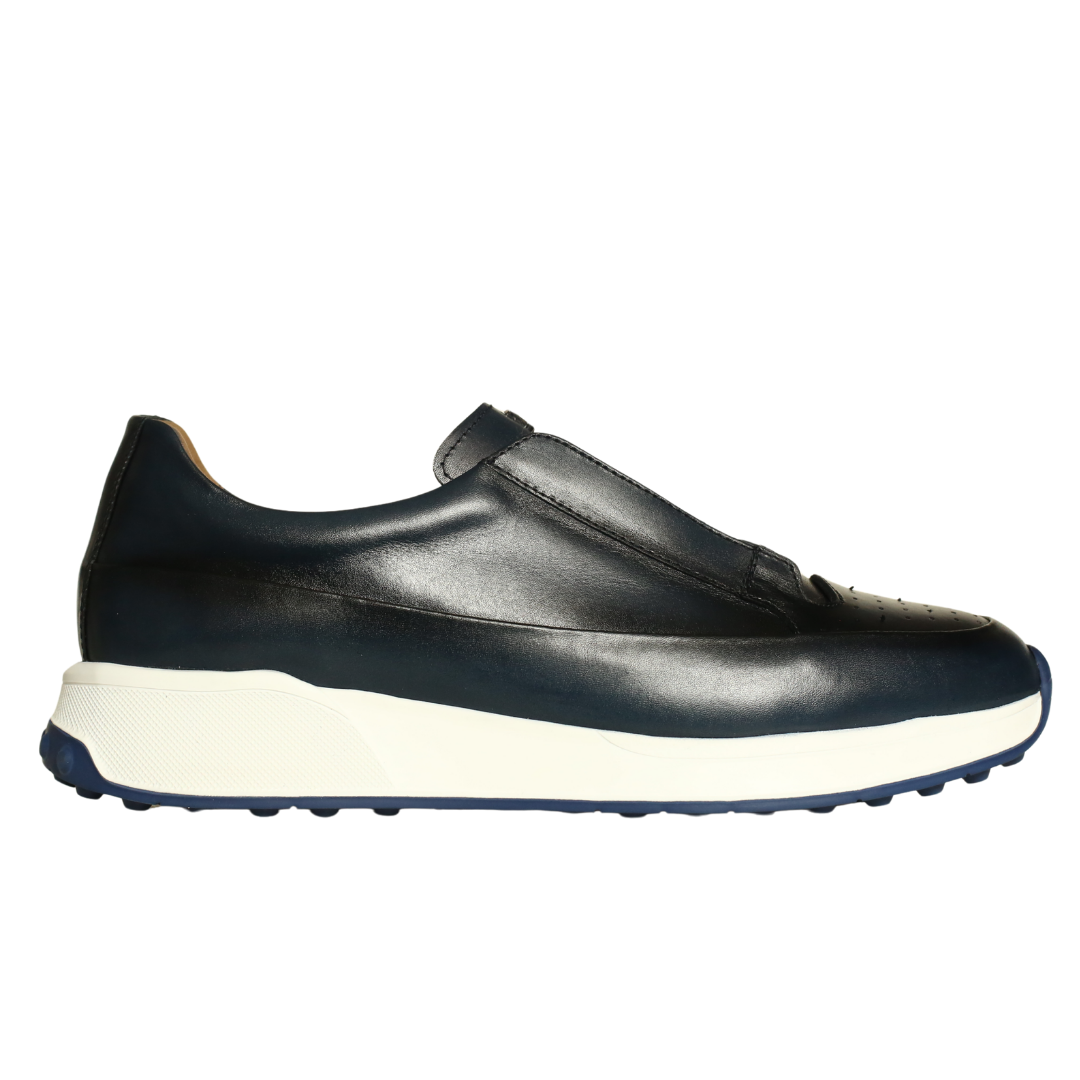Lacivert Deri Erkek Sneaker