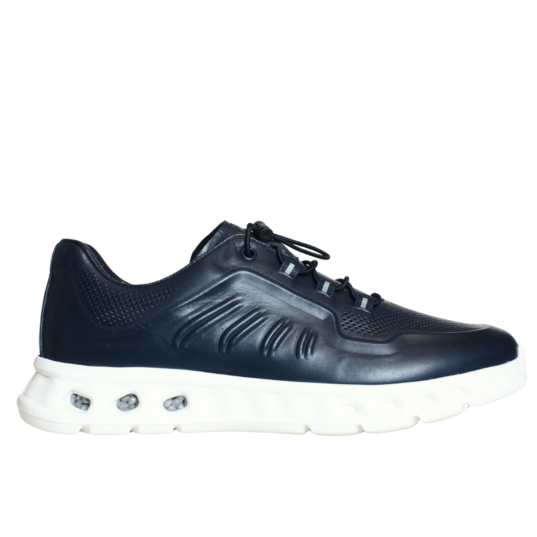 Lacivert Deri Erkek Sneaker