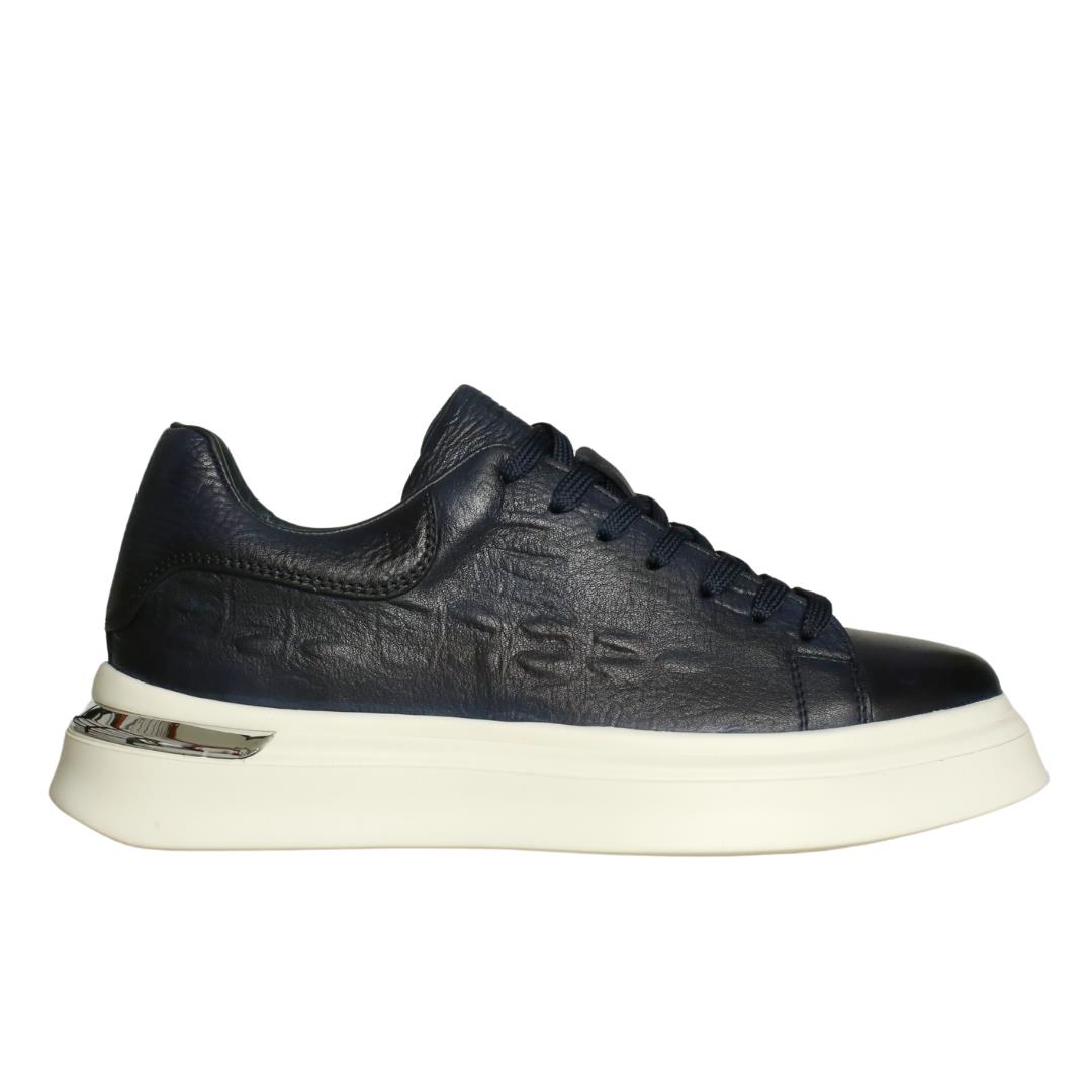 Lacivert Deri Erkek Sneaker