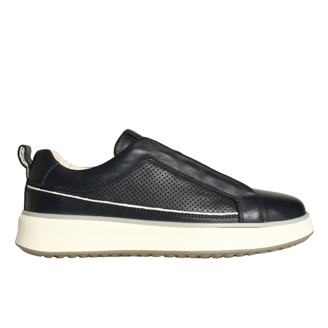 Lacivert Deri Erkek Sneaker