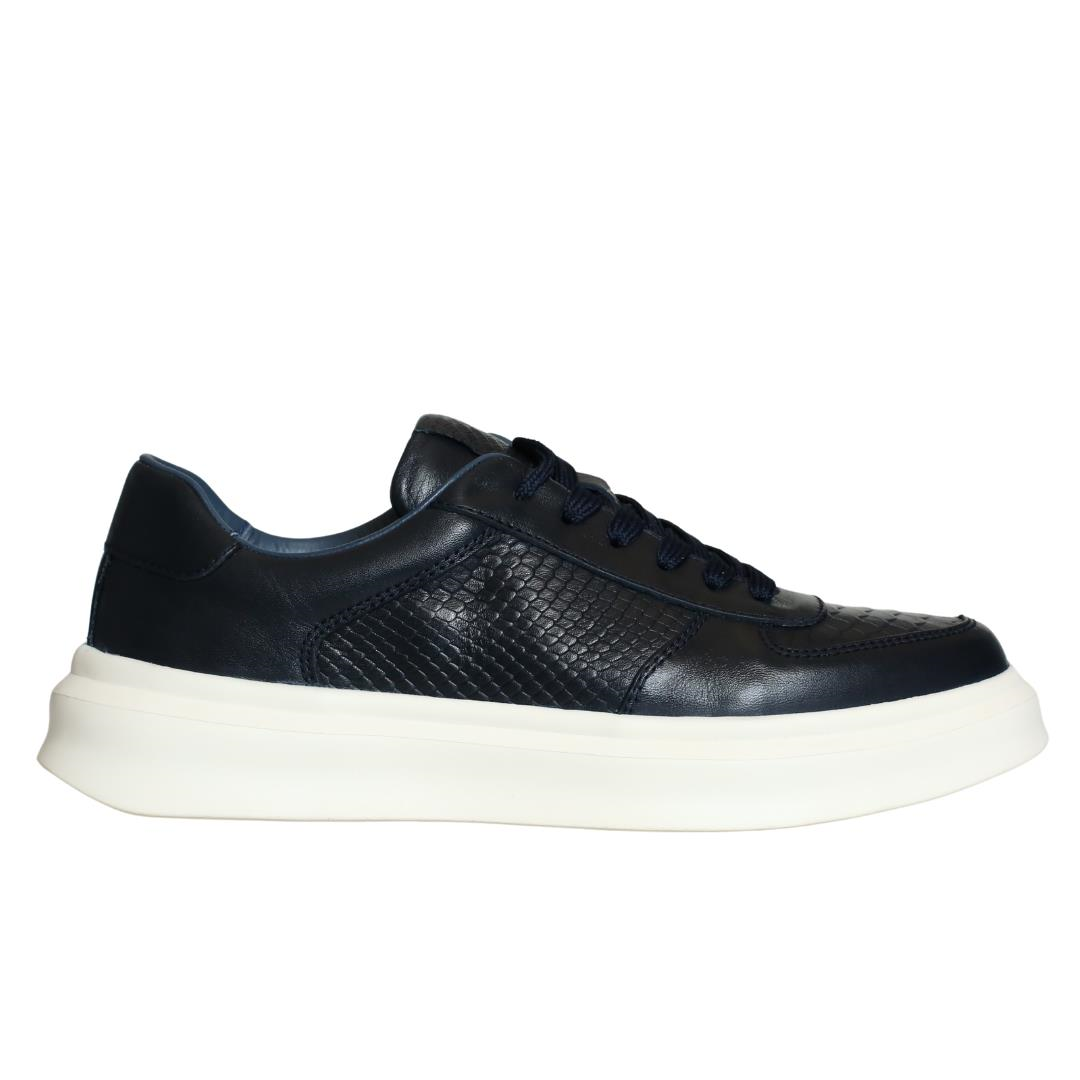 Lacivert Deri Erkek Sneaker