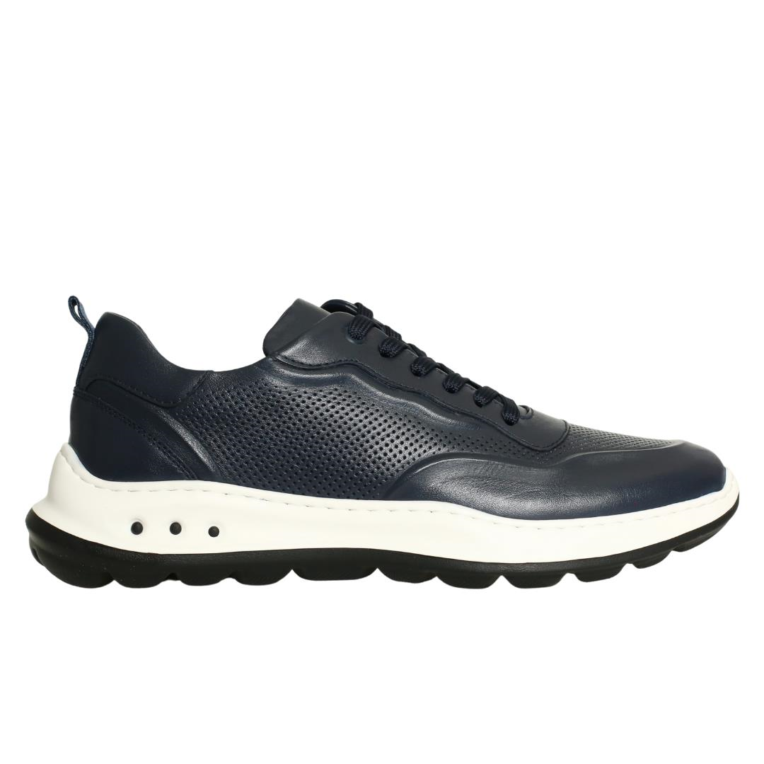 Lacivert Deri Erkek Sneaker