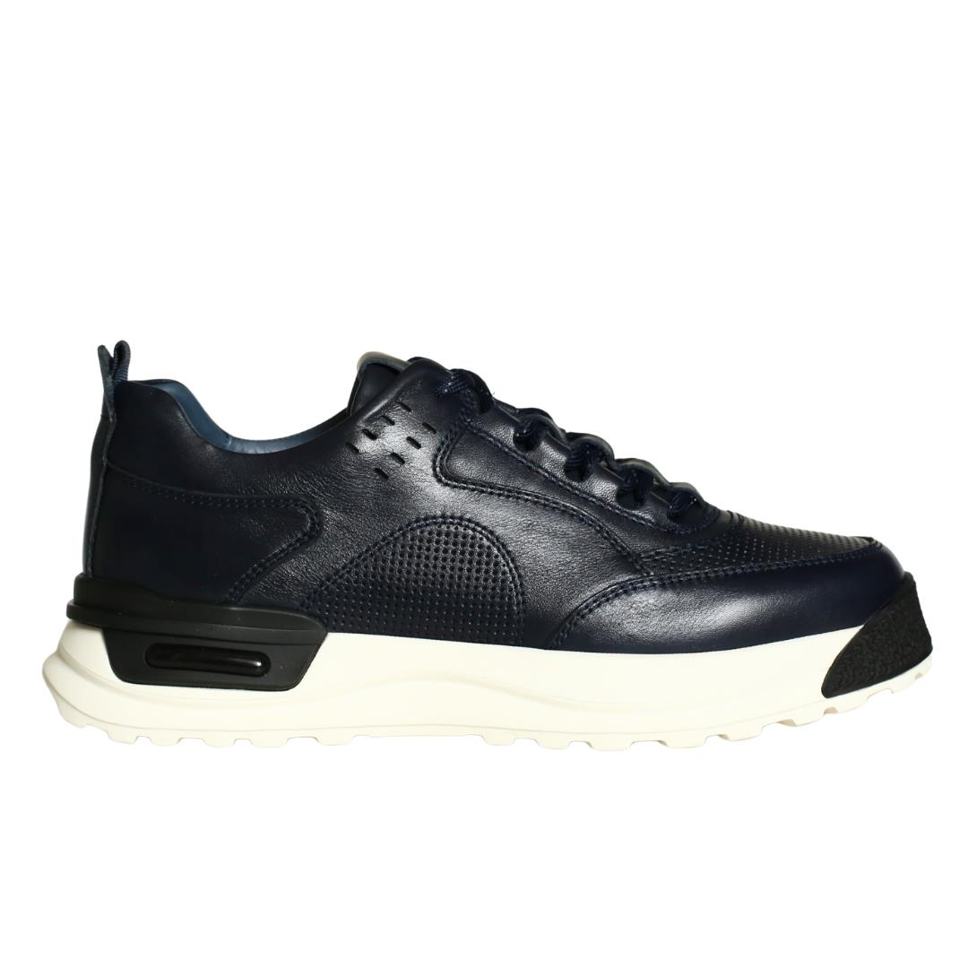Lacivert Deri Erkek Sneaker