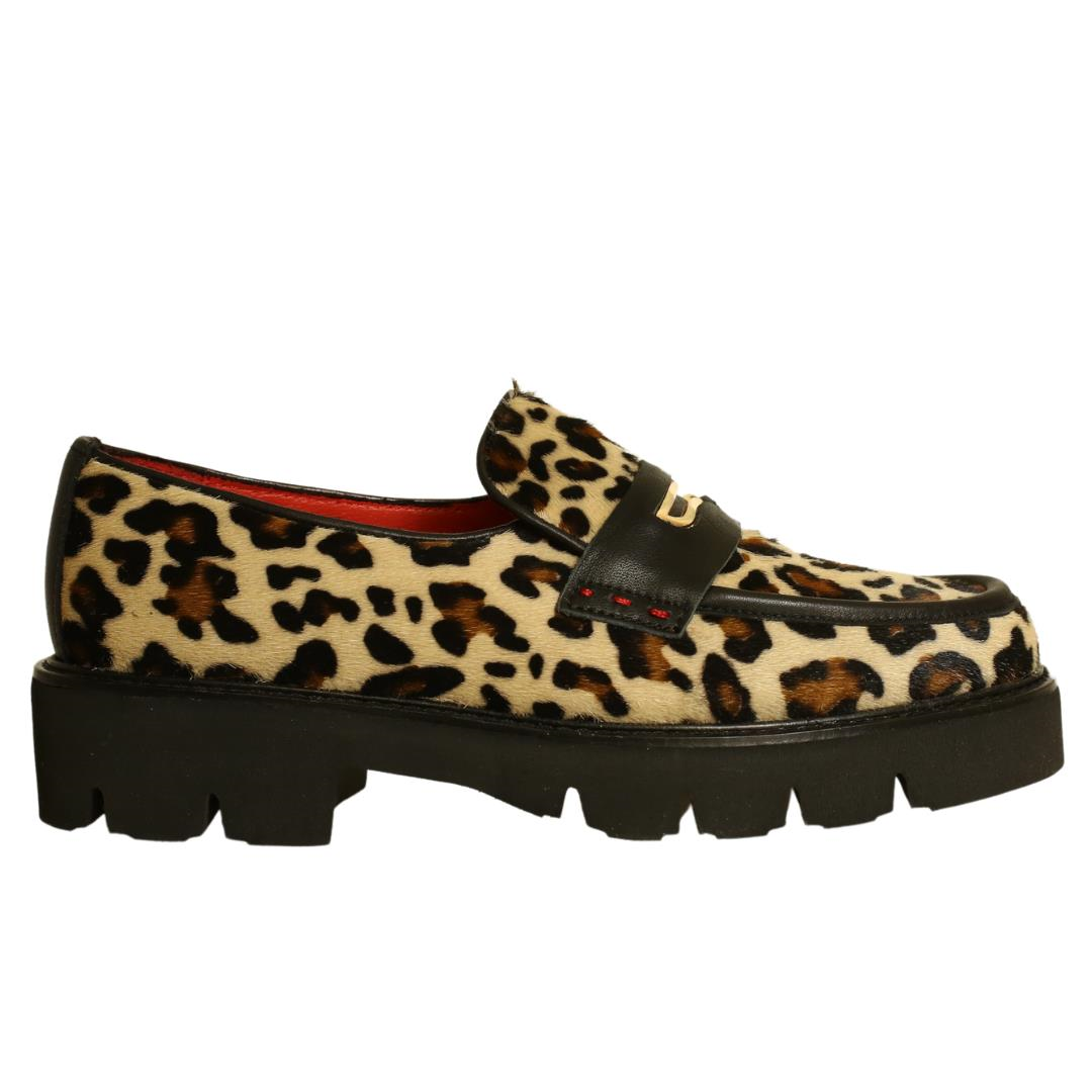 Leopar Deri Kadın Loafer