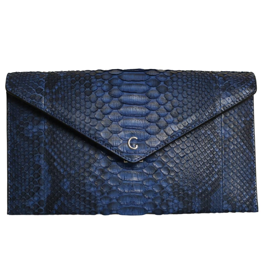 Mavi Python Deri Kadın El Çanta