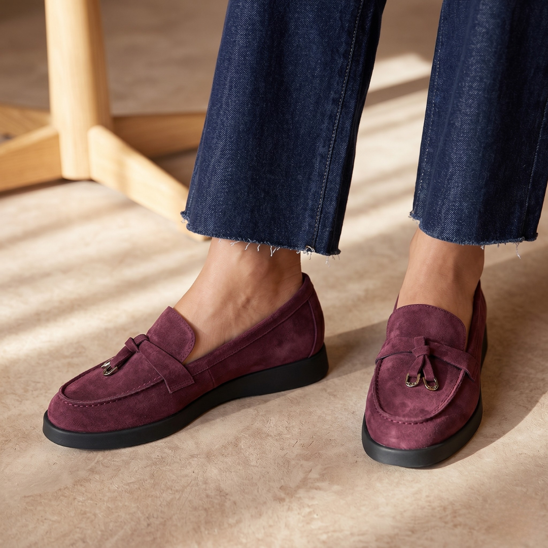 Mürdüm Süet Kadın Loafer