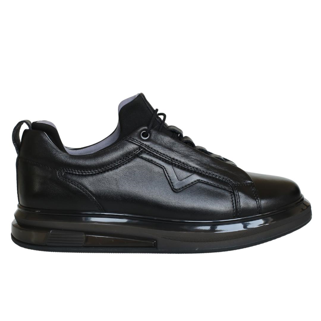 Siyah Deri Erkek Sneaker