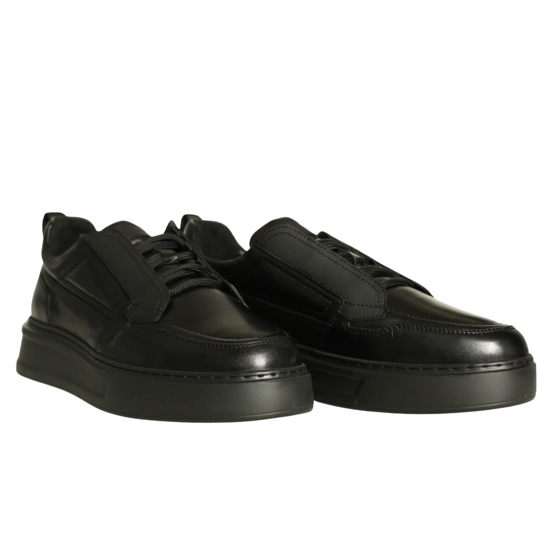 Siyah Deri Erkek Sneaker