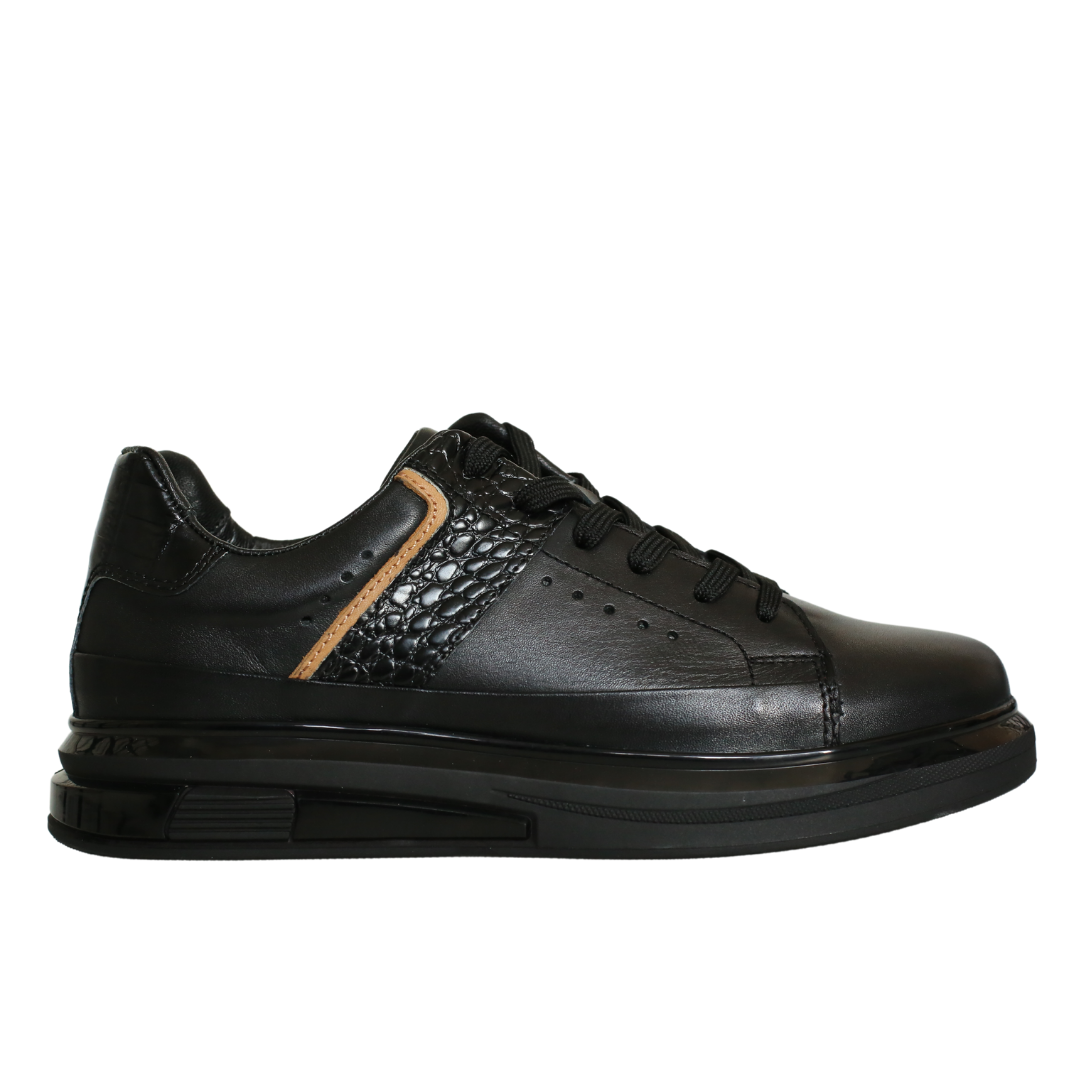 Siyah Deri Erkek Sneaker
